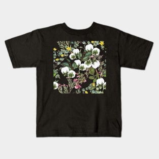 Rustic Wild Flower Pattern Kids T-Shirt